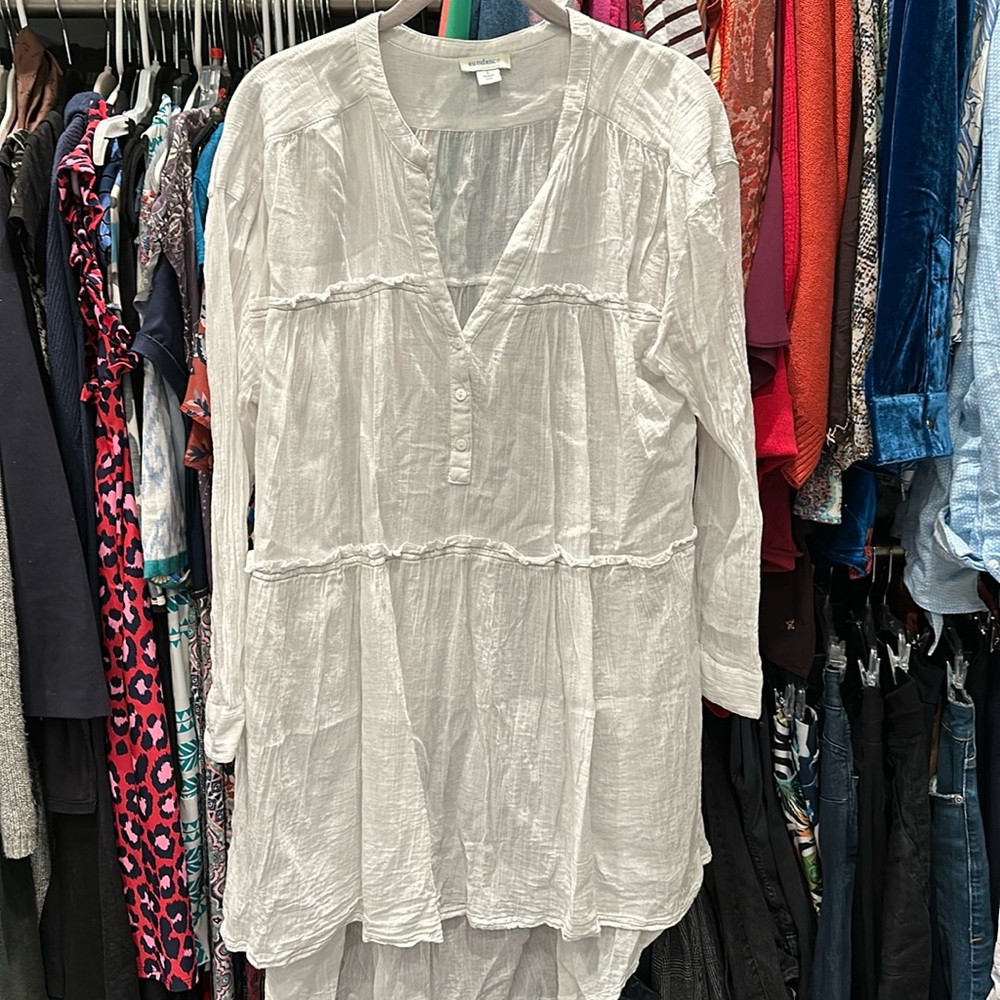 Off white cotton gauze tunic by Sundance
